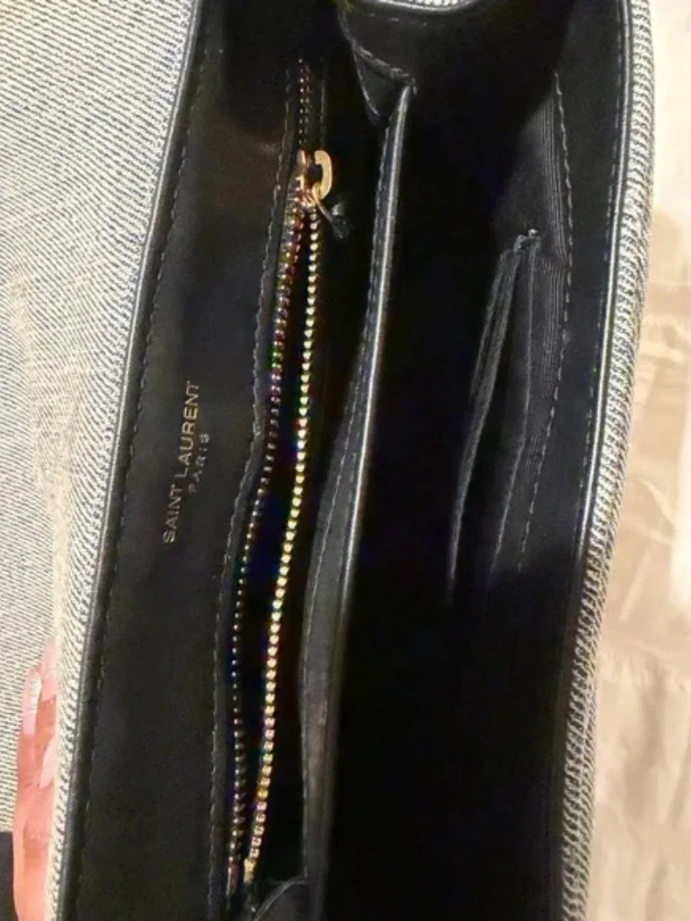 YSL Denim Chevron Bag